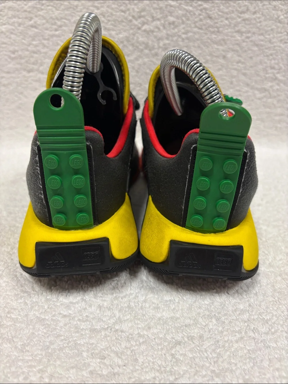 adidas Lego dna Kids Black Sneakers with Red, Yellow Green Accents no tie size 2